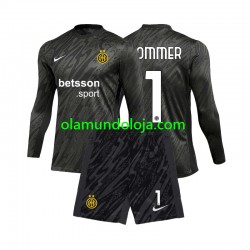 Camisola Inter de Milão Yann Sommer 1 Guarda-redes Criança Equipamento Terceiro 2024-2025 Manga Comprida